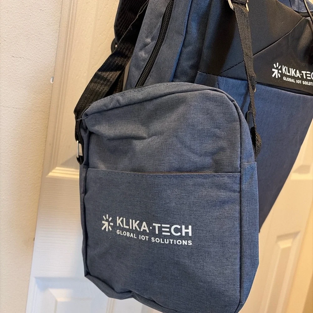 USB Charging Backpack Set 3 Pieces. Blue Travel Work Bag NWT